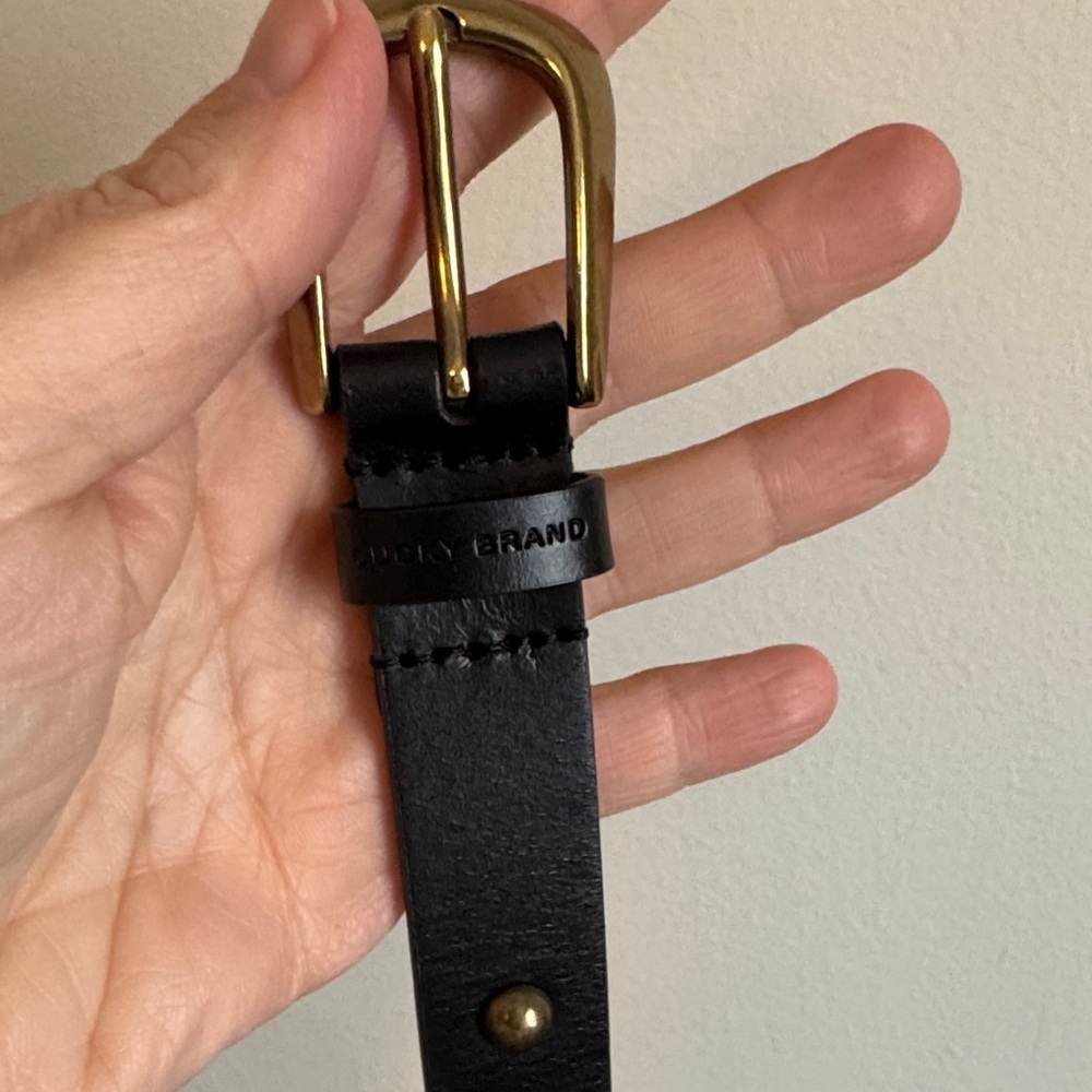Lucky Brand Black and Gold Studded Belt, Medium. SAME DAY SHIPPING! - Picture 2 of 6